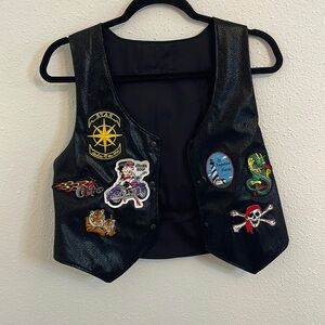 Leather Vest with Patches